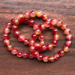 NWOT WATERMELON JADE BRACELET SET